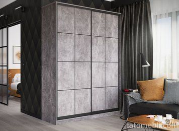 Шкаф купе двухдверный Уни LOFT (120.1х60х220) Бетон VM27543 фото
