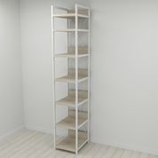 Шафа Гардероб Уні секція 4 серії Конект Ferrum-decor 220x40x50см Білий метал ДСП Дуб Сонома 32 мм (FRD-104557)