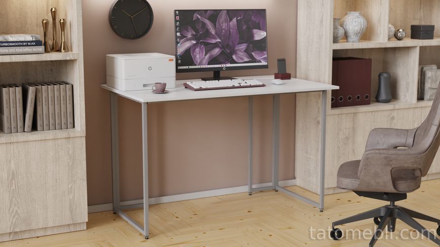 Письмовий стіл Ferrum-decor Ханна 75x140x60 сірий ДСП Біле 16мм (FRD-101411) FRD-101411 фото