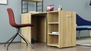 Стол-тумба трансформер Смарт 4/2 с этажеркой Ferrum-decor 1430x1450x600 Черный металл ДСП Дуб Сонома 16 мм (FRD-105133) FRD-105133 фото 3