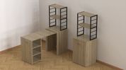 Стол-тумба трансформер Смарт 4/2 с этажеркой Ferrum-decor 1430x1450x600 Черный металл ДСП Дуб Сонома 16 мм (FRD-105133) FRD-105133 фото 7