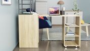 Стол-тумба трансформер Смарт 4/2 с этажеркой Ferrum-decor 1430x1450x600 Черный металл ДСП Дуб Сонома 16 мм (FRD-105133) FRD-105133 фото 5