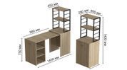 Стол-тумба трансформер Смарт 4/2 с этажеркой Ferrum-decor 1430x1450x600 Черный металл ДСП Дуб Сонома 16 мм (FRD-105133) FRD-105133 фото 8