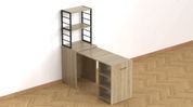 Стол-тумба трансформер Смарт 4/2 с этажеркой Ferrum-decor 1430x1450x600 Черный металл ДСП Дуб Сонома 16 мм (FRD-105133) FRD-105133 фото 9