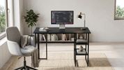 Стол письменный Кевин Ferrum-decor 75x120x60 Черный металл ДСП Каштан Арвадонна 16 мм (FRD-108087)