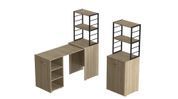 Стол-тумба трансформер Смарт 4/2 с этажеркой Ferrum-decor 1430x1450x600 Черный металл ДСП Дуб Сонома 16 мм (FRD-105133) FRD-105133 фото 10