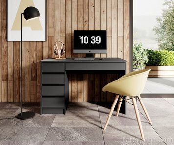 Стіл туалетний письмовий Perfect Home Ада / Ada 5S/120 з 5 шухлядами Антрацит (PFH-091308) PFH-091308 фото