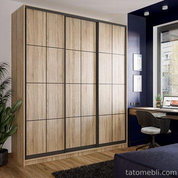 Шкаф купе трехдверный LOFT (177.5х45х220) Дуб сонома VM27595 фото