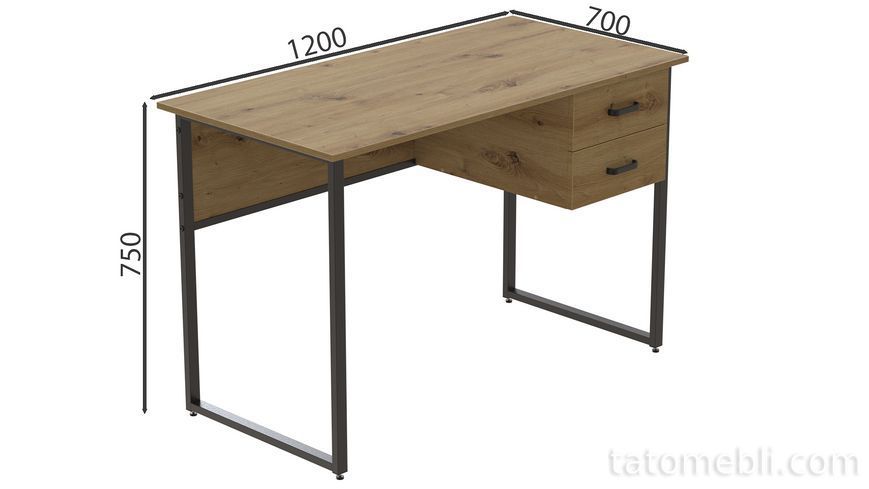 Компьютерный стол Ferrum-decor Дакота 76x140x60 черный ДСП Дуб Артизан 32мм (FRD-107286) FRD-107286 фото