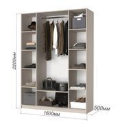 Шафа 4-дверна MebelStar Оскар Gloss ДСП BL-B, стандарт 160x52x220 см Дуб сонома/Білий MBS-GL-196 фото 5