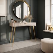 Стіл туалетний Perfect Home Ланте / Lante 1S/100 з 1 шухлядою і золотими ніжками Беж (PFH-091169) PFH-091169 фото 6