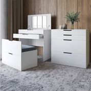 Комод-трюмо із дзеркалом, нішею під сидінням та шухлядою LION Азія Німфея Альба (білий) (LION-041673) ТОП LION-041673 фото 1