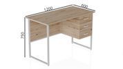 Компьютерный стол Ferrum-decor Гарри 75x120x60 белый ДСП Дуб Сан-Марино 32мм (FRD-104058) FRD-104058 фото 2