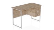 Компьютерный стол Ferrum-decor Гарри 75x120x60 белый ДСП Дуб Сан-Марино 32мм (FRD-104058)