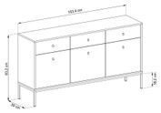 Комод Perfect Home Моно / Mono 3-дверний з 3 шухлядами і золотими ніжками MKSZ154 Беж пісочний (PFH-091207) PFH-091207 фото 3