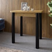 Обеденный стол раскладной LION Нота Мини черные ножки Дуб Аппалачи 60x70/70x120 (LION-045149) LION-045149 фото 2
