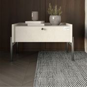 Тумба прикроватная LION Wood с одним ящиком Бетон style (черные ножки) (LION-041309) LION-041309 фото 1