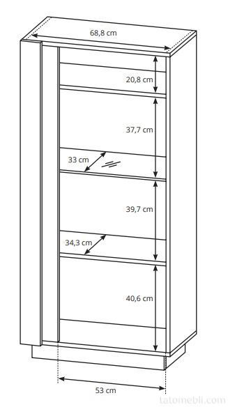 Вітрина низька Perfect Home Арко / Arco 1-дверна 1D1W/72 Білий глянець/дуб грандсон (PFH-091030) PFH-091030 фото