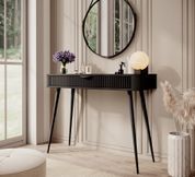 Стол туалетный Perfect Home Ланте/Lante 1S/100 с 1 ящиком и черными ножками Черный (PFH-091188) PFH-091188 фото 1