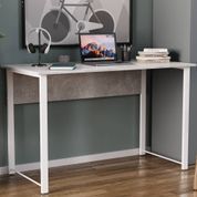 Стіл письмовий Курт Ferrum-decor 75x140x70 Білий метал ДСП Бетон 16 мм (FRD-106646)