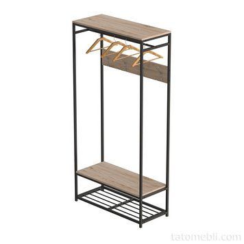 Вешалка напольная модульная Ferrum-decor Трелис 15 180x90x38 черный ДСП Дуб Сан-Марино 16мм (FRD-104362) FRD-104362 фото
