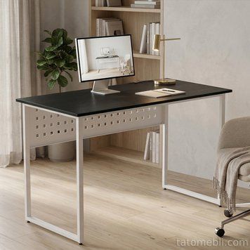 Стіл письмовий Майк Ferrum-decor 75x140x70 Білий метал ДСП Каштан Арвадонна 16 мм (FRD-108292) FRD-108292 фото