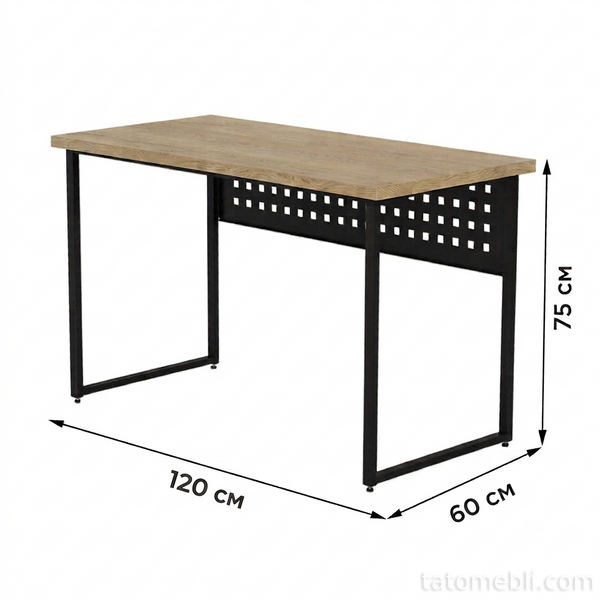 Стол письменный Майк Ferrum-decor 75x120x60 Черный металл ДСП Дуб Кремона Торро 32 мм (FRD-108342) FRD-108342 фото