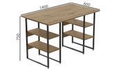 Компьютерный стол Ferrum-decor Карэн 75x140x60 черный ДСП Дуб Артизан 16мм (FRD-107256) FRD-107256 фото 3