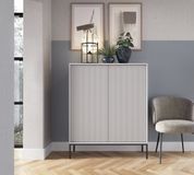 Комод высокий Perfect Home Новая/Nova 2-дверный с черными ножками K104 Серый (PFH-091234) PFH-091234 фото 1