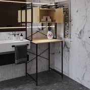 Стелаж-полиця Бафрум 404 Ferrum-decor для пральної машини 178x70,5x60,5 Чорний метал ДСП Дуб Кремона Торро 16 мм (FRD-107607) FRD-107607 фото 4