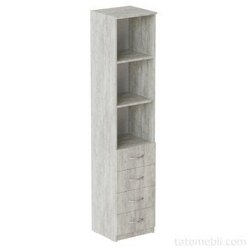 Пенал Анжело Ferrum-decor на 3 полиці з 4 шухлядами 1900x400x380 ДСП Бетон 16 мм (FRD-104929) FRD-104929 фото