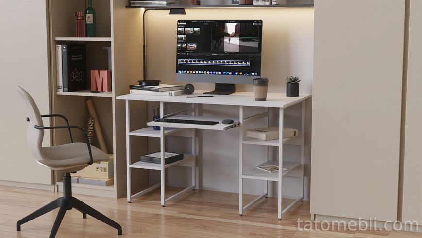 Письмовий стіл Ferrum-decor Тім 75x140x60 білий ДСП Біле 16мм (FRD-101364) FRD-101364 фото