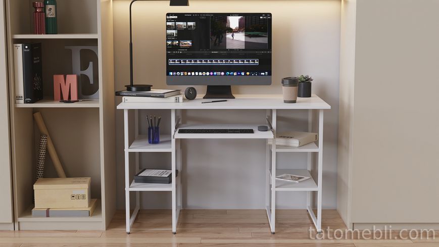 Письмовий стіл Ferrum-decor Тім 75x140x60 білий ДСП Біле 16мм (FRD-101364) FRD-101364 фото