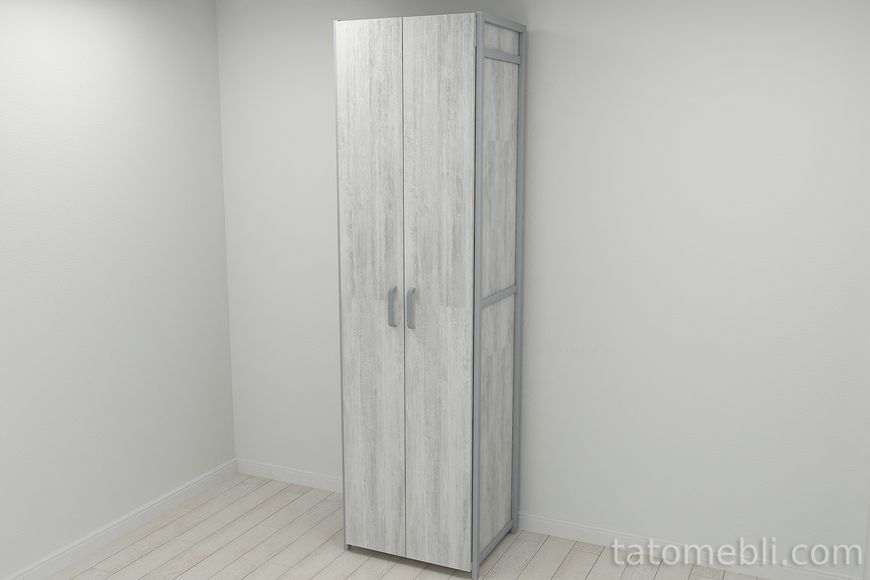 Шкаф Гардероб Уни секция 7 серии Конект Ferrum-decor 220x60x50см Серый металл ДСП Бетон 16 мм (FRD-106906) FRD-106906 фото