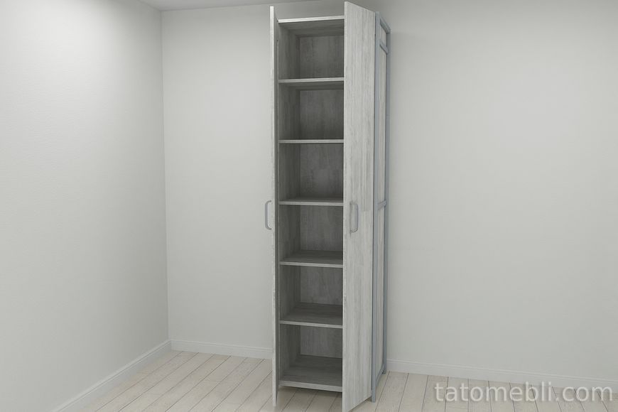 Шкаф Гардероб Уни секция 7 серии Конект Ferrum-decor 220x60x50см Серый металл ДСП Бетон 16 мм (FRD-106906) FRD-106906 фото