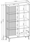 Витрина высокая с подсветкой Вичи / Vici WT103 2-дверная Орех/кашемир Perfect Home Польша (PFH-091278) PFH-091278 фото 3
