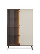 Витрина высокая с подсветкой Вичи / Vici WT103 2-дверная Орех/кашемир Perfect Home Польша (PFH-091278) PFH-091278 фото 4