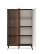 Витрина высокая с подсветкой Вичи / Vici WT103 2-дверная Орех/кашемир Perfect Home Польша (PFH-091278) PFH-091278 фото 2