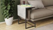 Стіл журнальний приставний Террі Комбо Ferrum-decor 345x662x440 Чорний метал ДСП Бетон 16 мм (FRD-105142) FRD-105142 фото 3