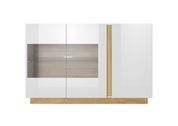 Комод з вітриною Perfect Home Арко / Arco 3-дверний 3D2W/138 Білий глянець/дуб грандсон (PFH-091034) PFH-091034 фото 3