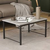 Стіл журнальний приставний Террі Комбо Ferrum-decor 345x662x440 Чорний метал ДСП Бетон 16 мм (FRD-105142)