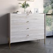 Комод с 4 ящиками LION Wood с золотыми ножками 100х90х45 см Самоа Дымчатый (LION-042962) LION-042962 фото 1