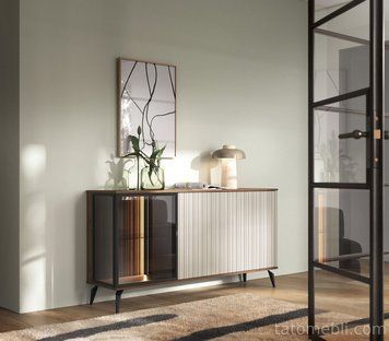 Комод з підсвіткою Вічі / Vici K154 3-дверний Горіх/кашемір Perfect Home Польща (PFH-091276) PFH-091276 фото
