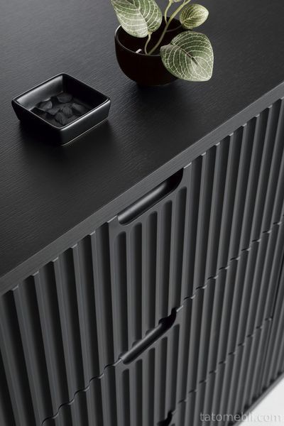 Комод Perfect Home Зова/Zova 2-дверный с 3 ящиками и черными ножками KSZ168 Черный (PFH-091370) PFH-091370 фото