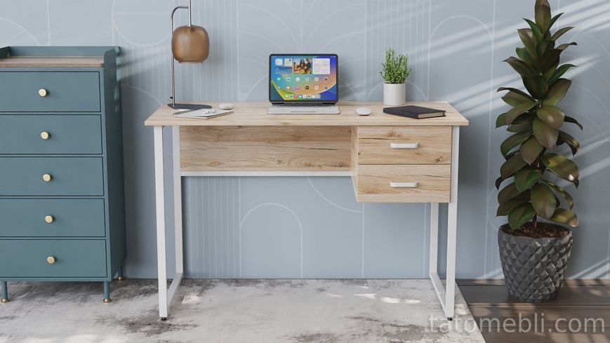 Письмовий стіл Ferrum-decor Гаррі 76x120x70 білий ДСП Дуб Сонома 32мм (FRD-101007) FRD-101007 фото