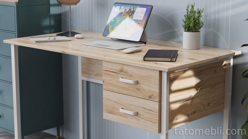 Письмовий стіл Ferrum-decor Гаррі 76x120x70 білий ДСП Дуб Сонома 32мм (FRD-101007) FRD-101007 фото