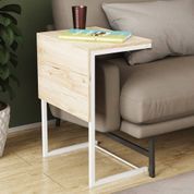 Стол журнальный приставной Терри Комбо Ferrum-decor 345x662x440 Белый металл ДСП Дуб Сан-Марино 16 мм (FRD-105144)