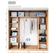 Шкаф купе трехдверный Новатор Лофт 01-4236 (230х60х220) Дуб крафт золотой DM6815 фото 2