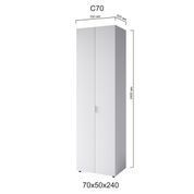 Шафа розпашна Сота С70+С140 (208х50х240) Білий DM7228 фото 6