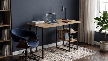 Стіл письмовий Кевін Ferrum-decor 75x100x60 Чорний метал ДСП Дуб Евок Прибережний 16 мм (FRD-108045) FRD-108045 фото